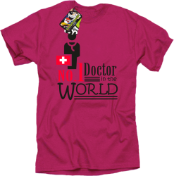 No1 Doctor in the world - Koszulka męska  fuchsia