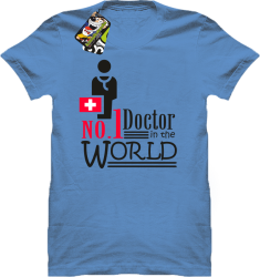 No1 Doctor in the world - Koszulka męska  błękit