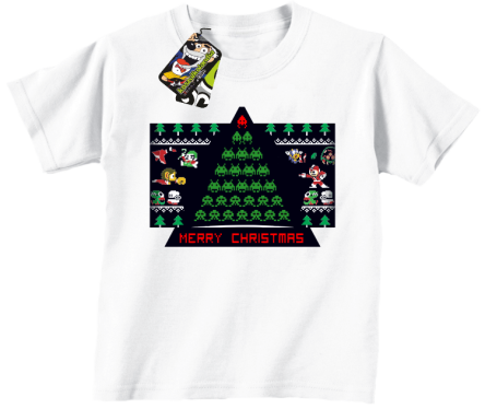 Merry Christmas Retro Games biala